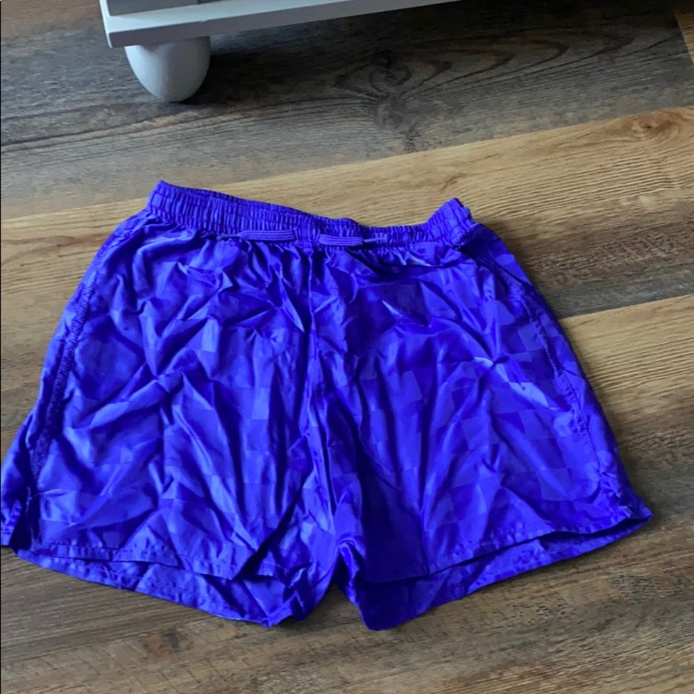 purple athletic shorts